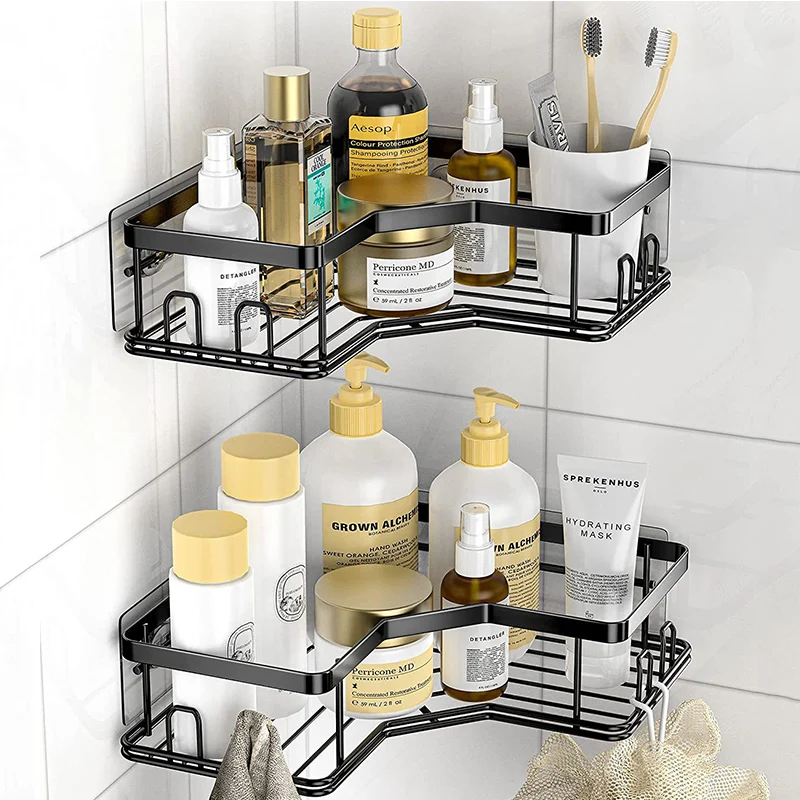 Bathroom Shower Storage Shelf Drill  Bathroom Shelves Drill Corner Shelf -  Bathroom - Aliexpress