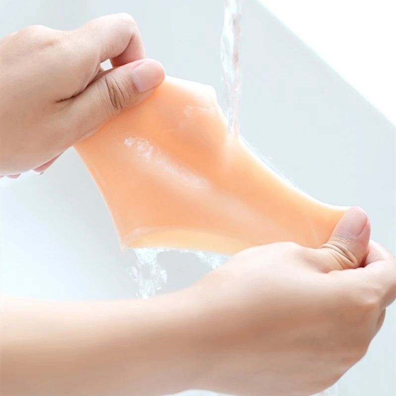 Heel Socks 1 Pair Silicone Rubber Gel Socks Anti Cracking Liner Heel Socks Elastic Silicon