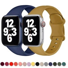 

Silicone band For Apple Watch strap 44mm 38mm 42mm Rubber smartwatch watchband bracelet for iWatch serie 3 4 5 6 se 7 45mm 41mm