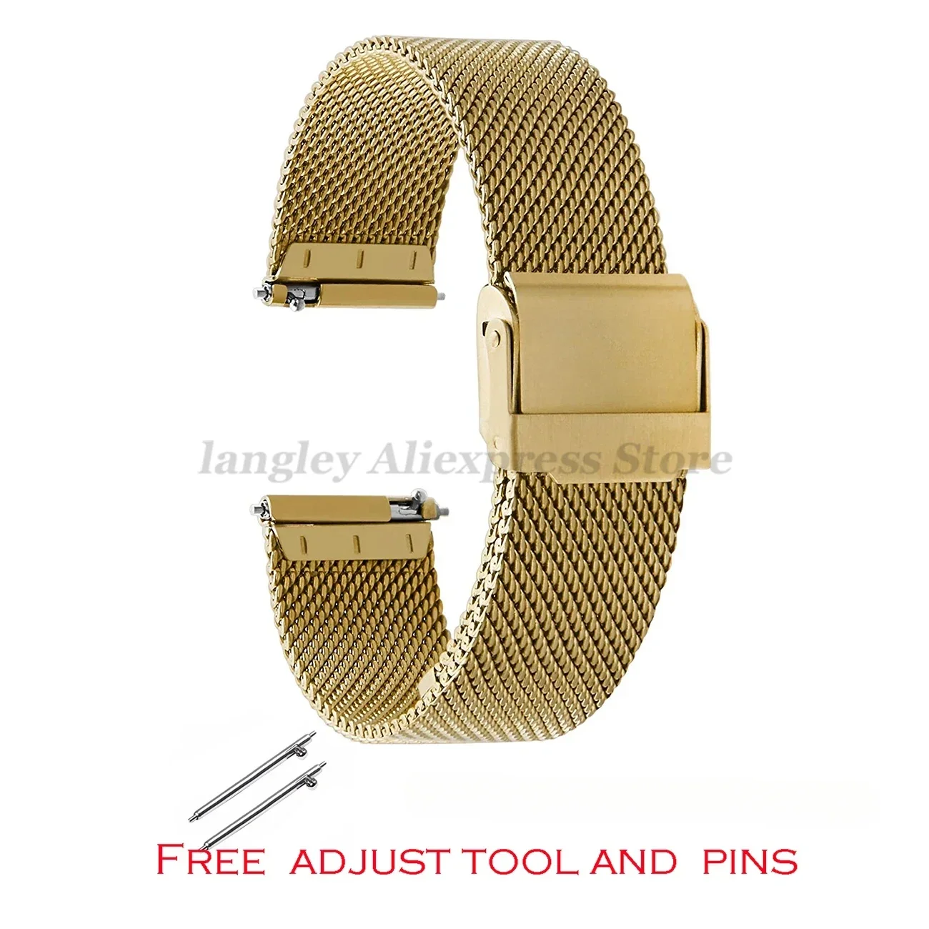 Sleek Stainless Steel Milanese Mesh Watch Strap - Versatile Sizes
