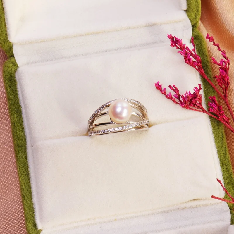 

Freshwater Pearl S925 Silver Bracelet Ring