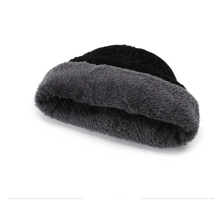 New Hat for Autumn and Winter, New Thickened and Plush Men's Knitted Hat, Korean Version, Warm and Youthful Trend, Fashionable Chenille Sweater Hat_voghion.com