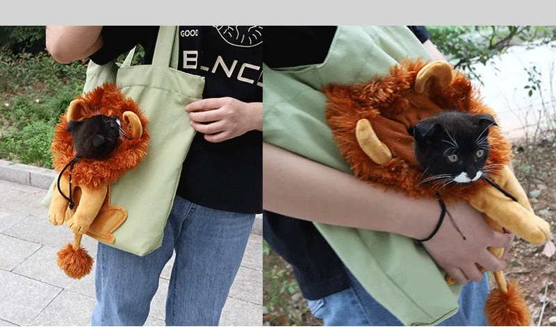 Title 1, Soft Pet Carriers Lion Design Portable Breathab...