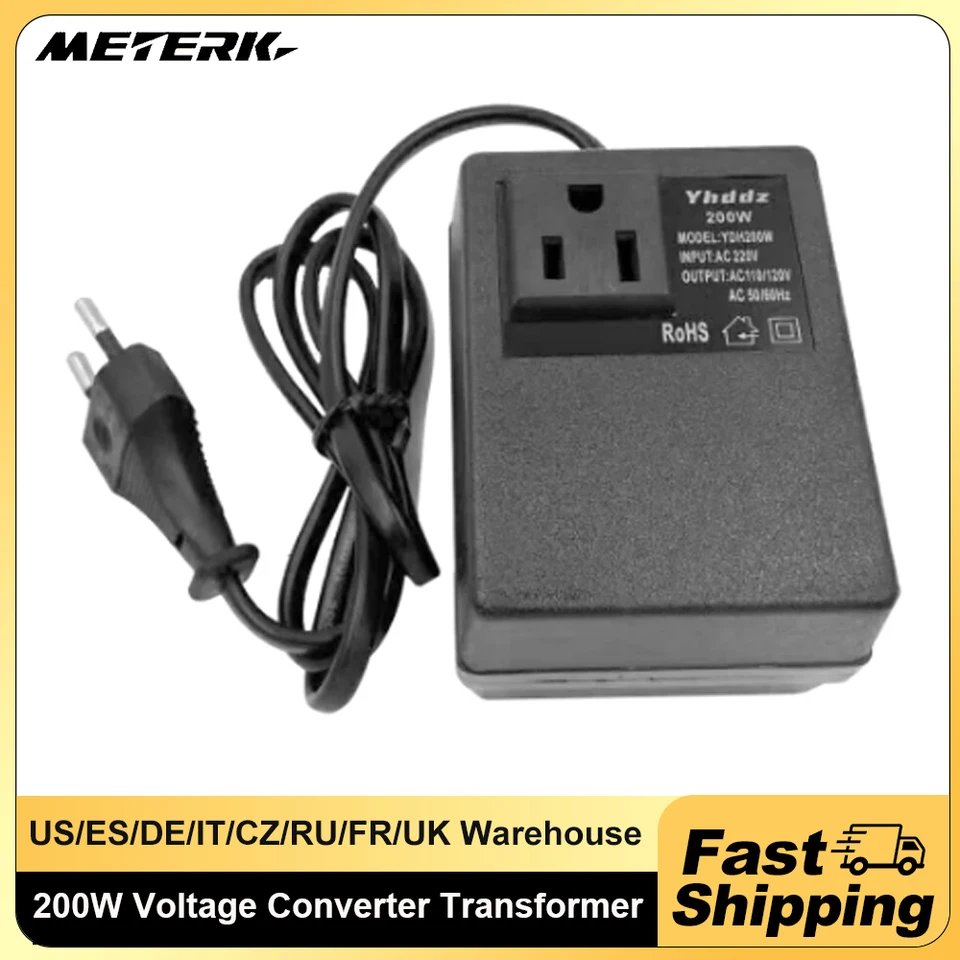 Convertisseur De Tension 220v, Travel Electronic International Voltage Converter Vers 110v Adaptateur Voyage Transformer 220v To 110v Maximum 200w 91515162