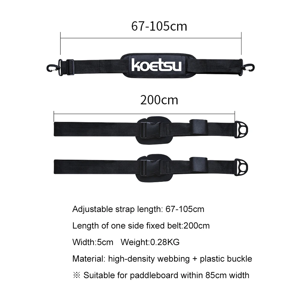 Enhanced Paddleboard and Surfboard Adjustable Carrying Strap with Shoulder Support