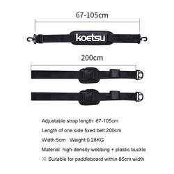 Enhanced Paddleboard and Surfboard Adjustable Carrying Strap with Shoulder Support (Black)