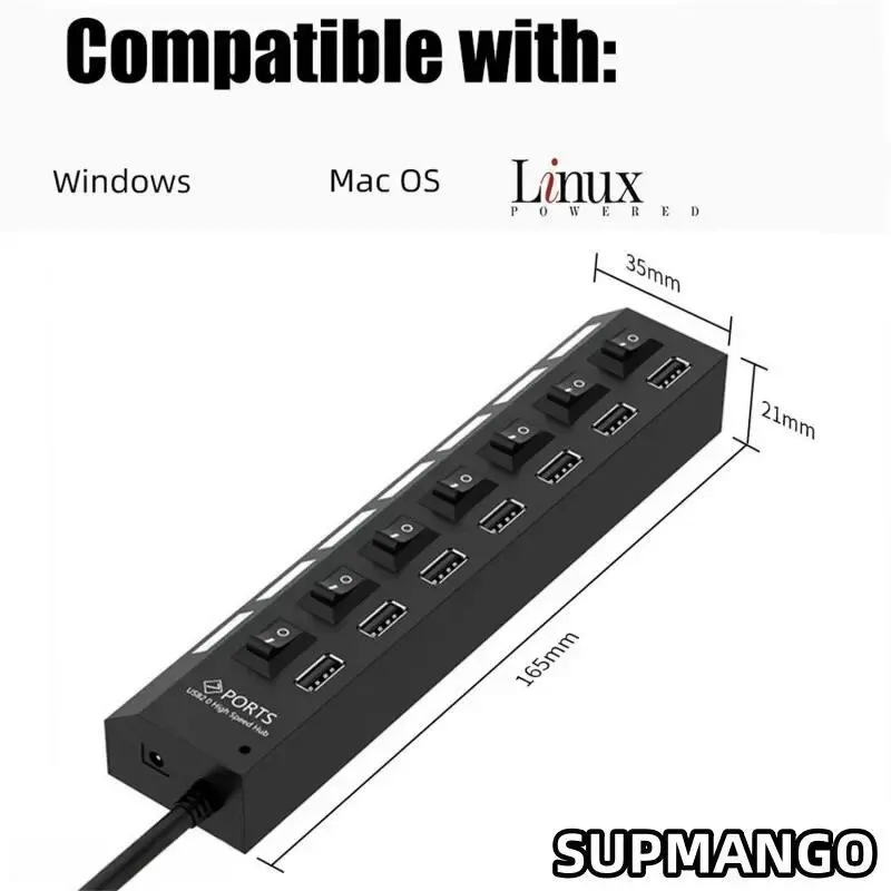 USB Hub Hub USB Adapter Multi Ports Use Power Adapter Extensor USB 2.0 PC Computer Accessories Switch USB For Laptop images - 6