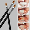 1Pc Professional Soft Gradient Nail Brush Silver Black Drawing Painting Nylon Hair Ombre Brush DIY Gradient UV Gel Nail Brush 1