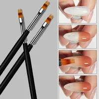 1Pc Professional Soft Gradient Nail Brush Silver Black Drawing Painting Nylon Hair Ombre Brush DIY Gradient UV Gel Nail Brush 1