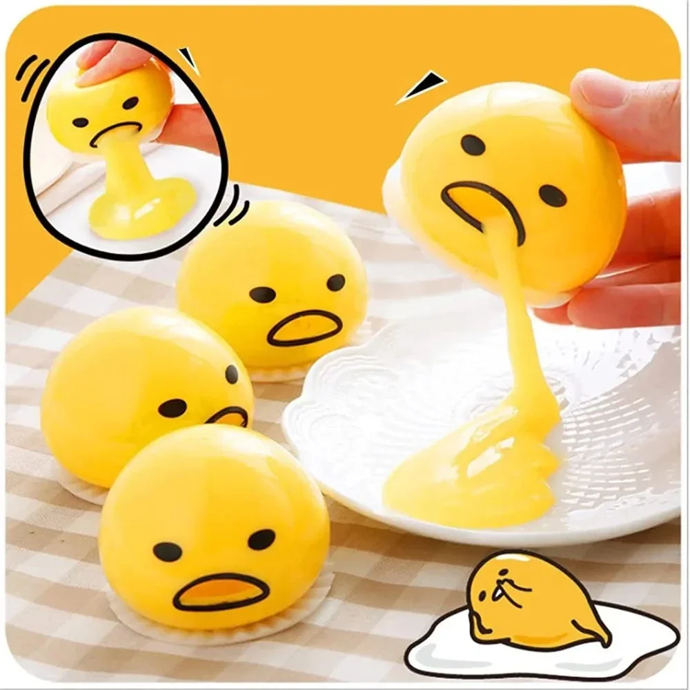Sticky Funny Toy Disgusting Egg Yolk Brother Vomiting Egg Yolk Army Lazy Custard Vomiting Ball Decompression Funny Toy
