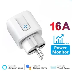 Smart EU WiFi Socket with Power Monitoring & Voice Control - 16A Power Monitor