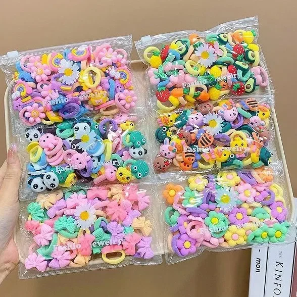 Children's Hair Bands with Small Headband Baby's Small Size Cartoon Accessories High Elasticity Tie Women's Rubber Band