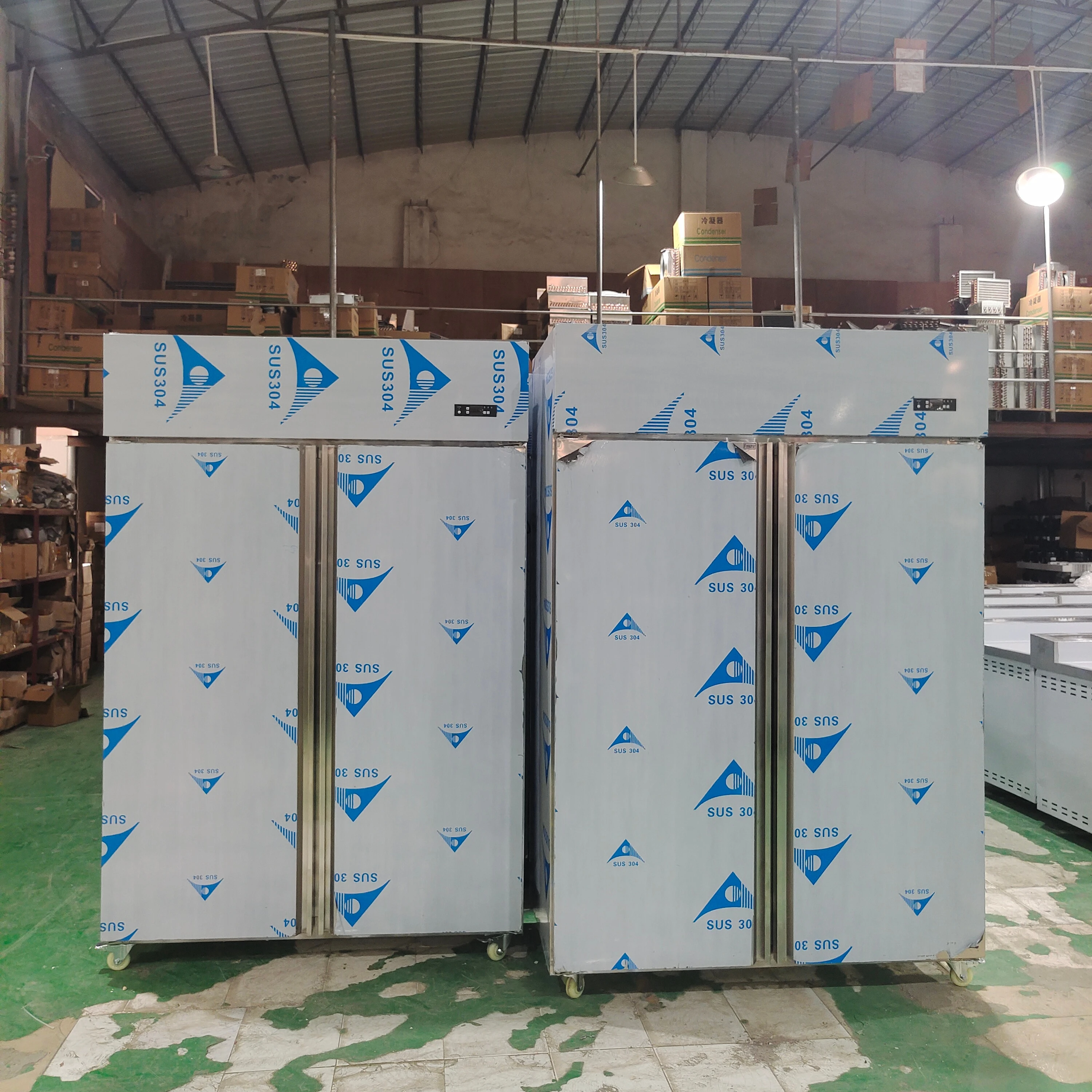 1300L Two Doors Stainless Steel Refrigerator Commercial Upright Fridge Reach in Freezer
