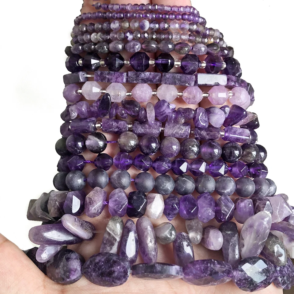 100% pietra naturale sfaccettata ametista viola tondo gemma perline distanziatore per creazione di gioielli braccialetto fai da te collana 6/8/10 mm-smeraldo, 8 mm 21-23 pezzi
