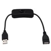 28cm USB Switch Extension Cable Support Data Transmit and Power Supply with On/Off Power Switch for LED Strips, USB Devices 5