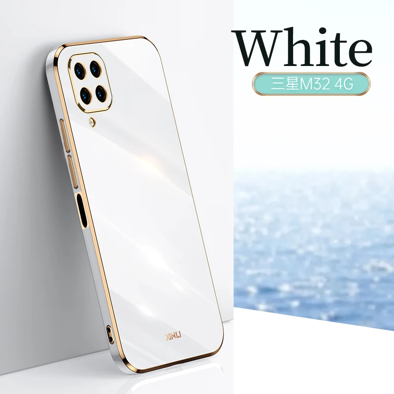 Luxury Square Plating Silicone Phone Case with 360° Ring Holder - Full Body Protective Soft Back Cover