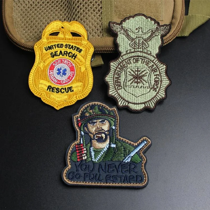 Military Fan PATCH Air Force Division 3D EMBROIDERED TACTICAL RESCUE