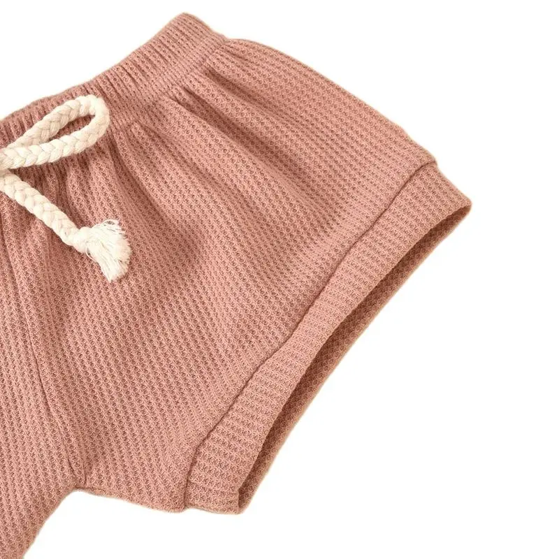 Cotton Linen Baby Girl Summer Shorts Suit