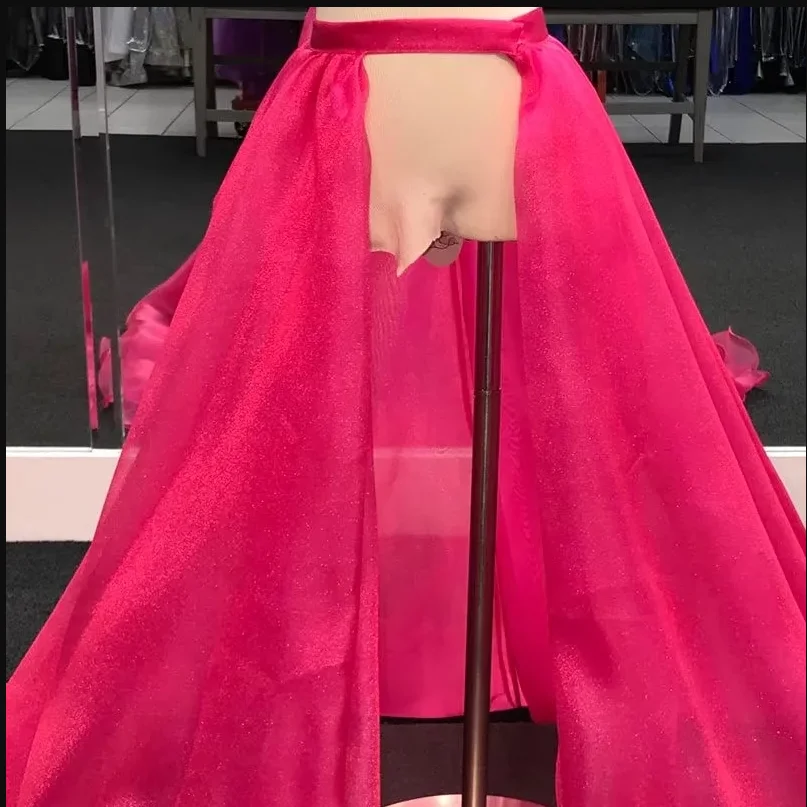 Seperate Organza Skirt For Wedding Dress Drag Removeable Prom Party Train Skirt(Left waist Size)
