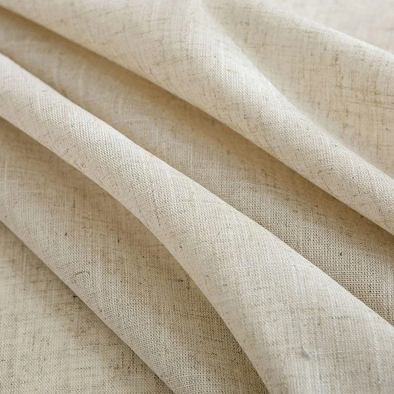 Solid Color Round Tablecloth Cotton Linen Fabric Tassel Dust-Proof Table Cover for Kitchen Dinning Farmhouse Tabletop Decoration - Image 4