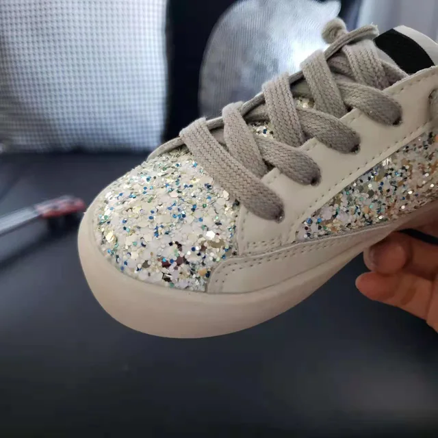 Luxury Children Sneakers Brand Design Girls Pink Pearl Chain Tennis Boys  Blue Star Sport Shoes Kids Casual Running Trainers