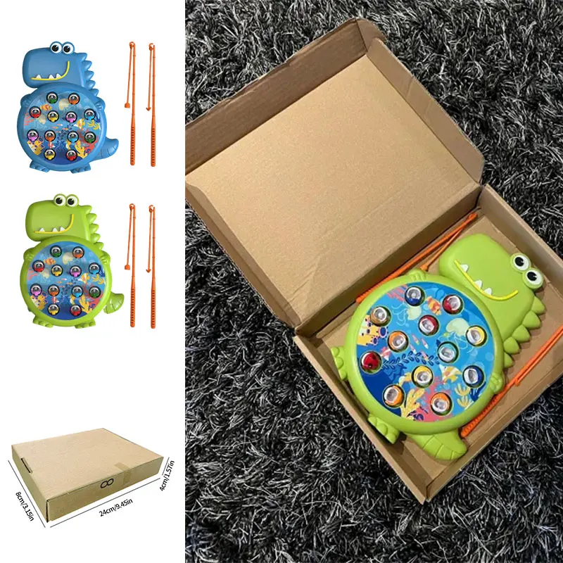 No electric Dinosaur Magnetic Fishing Toys Play Rod Game Toys for Children Baby Montessori with Rod Kids Educational Gift 6