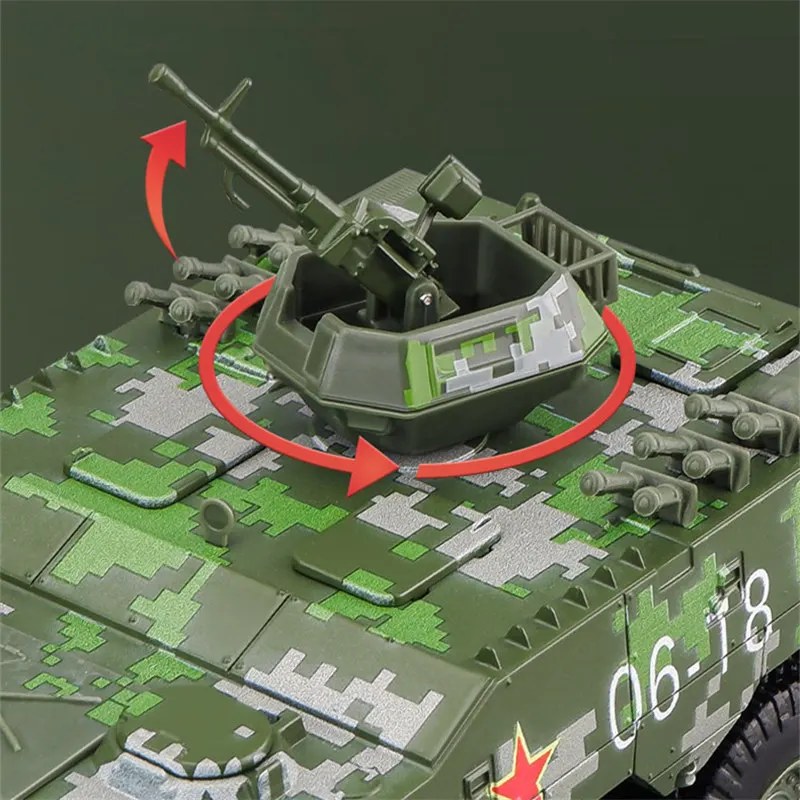 1:24 Alloy Armored Car Truck Model Diecast Toy Police Infantry Fighting Vehicles Explosion Proof Car Model Sound Light Kids Gift 4