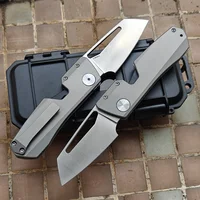 JUFULE Real M390 WinterSpudding Customized Ceramic Bearing Titanium Pocket EDC Tool Fishing Camping Hunting Pencil Folding Knife 1