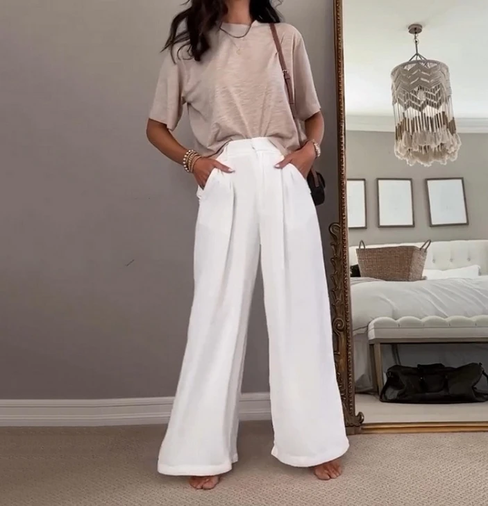 Leisure Set 2024 Spring/Summer New Casual Fashion Comfortable Two piece Set with Round Neck Short Sleeve T-shirt Pants