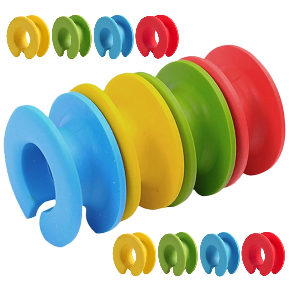 

12pcs Non-skid Fixing Ring Windproof Silicone Hanger Buckles Stylish Hanger Spacer