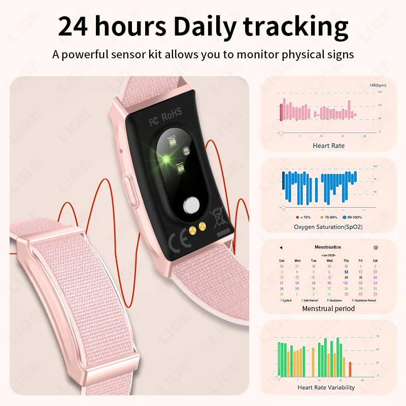 LIGE No Screen Smart Watch Men's Sports Outdoors Fitness Heart Rate Monitor IP68 Waterproof New Smartwatch For Andrio IOS 2026