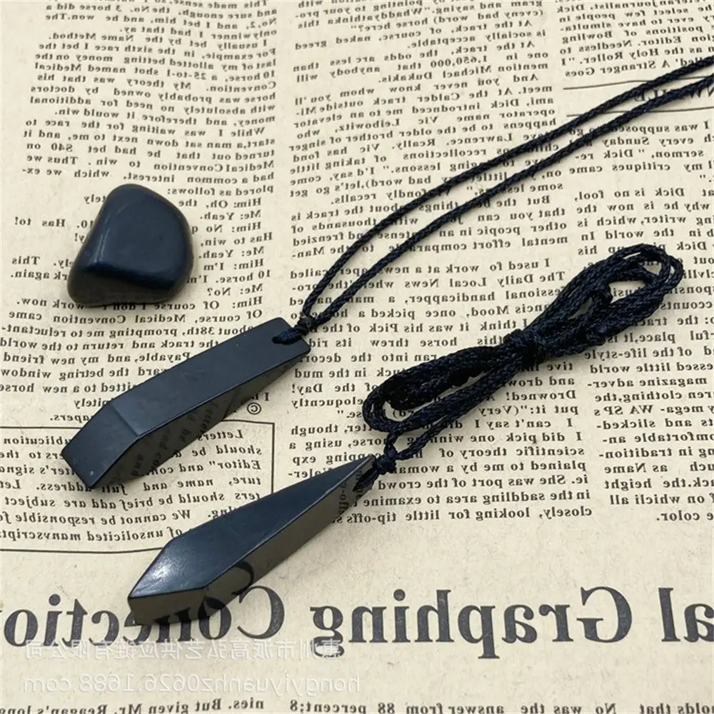 Natural Shungite Necklace Crystal Healing Gemstone Energy Protection Pendant DIY Jewelry for Woman for Man for Keep Healthy natural labradorite moonstone quartz crystal point pendant love heart shape stone pendulum healing mineral necklace jewelry gift