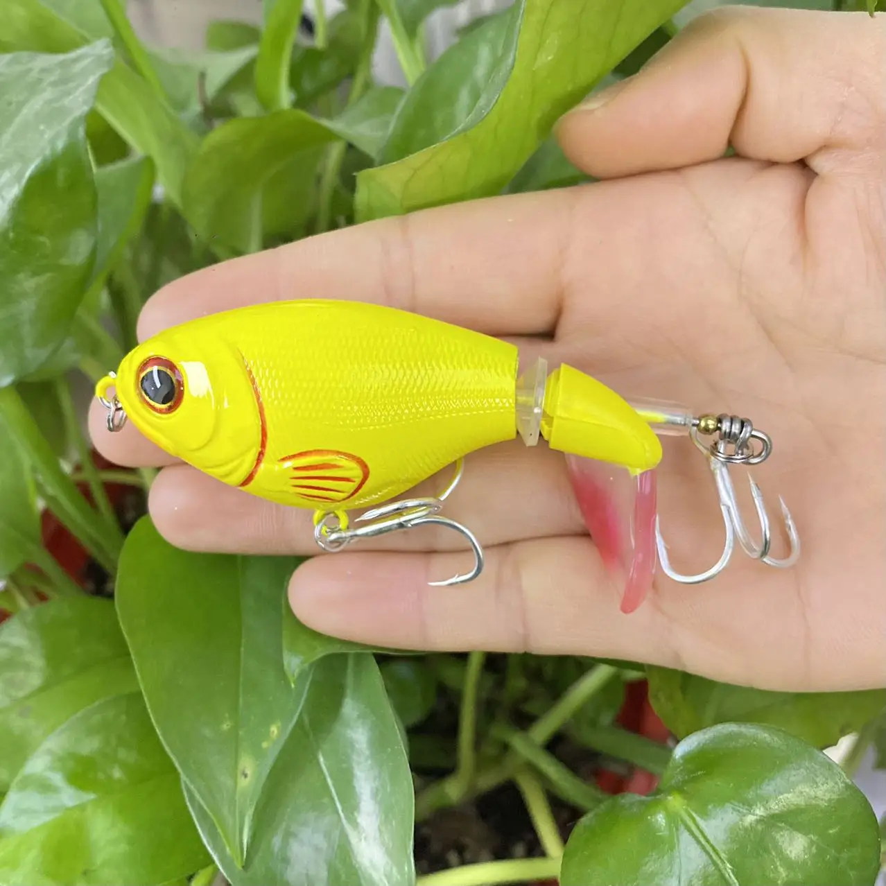 Leurre De Pêche Topwater WHOPER 3 Pcs Popper Appât Dur Artificiel Yeux 3d Avec Queue Rotative Douce Mat Riel De P Che