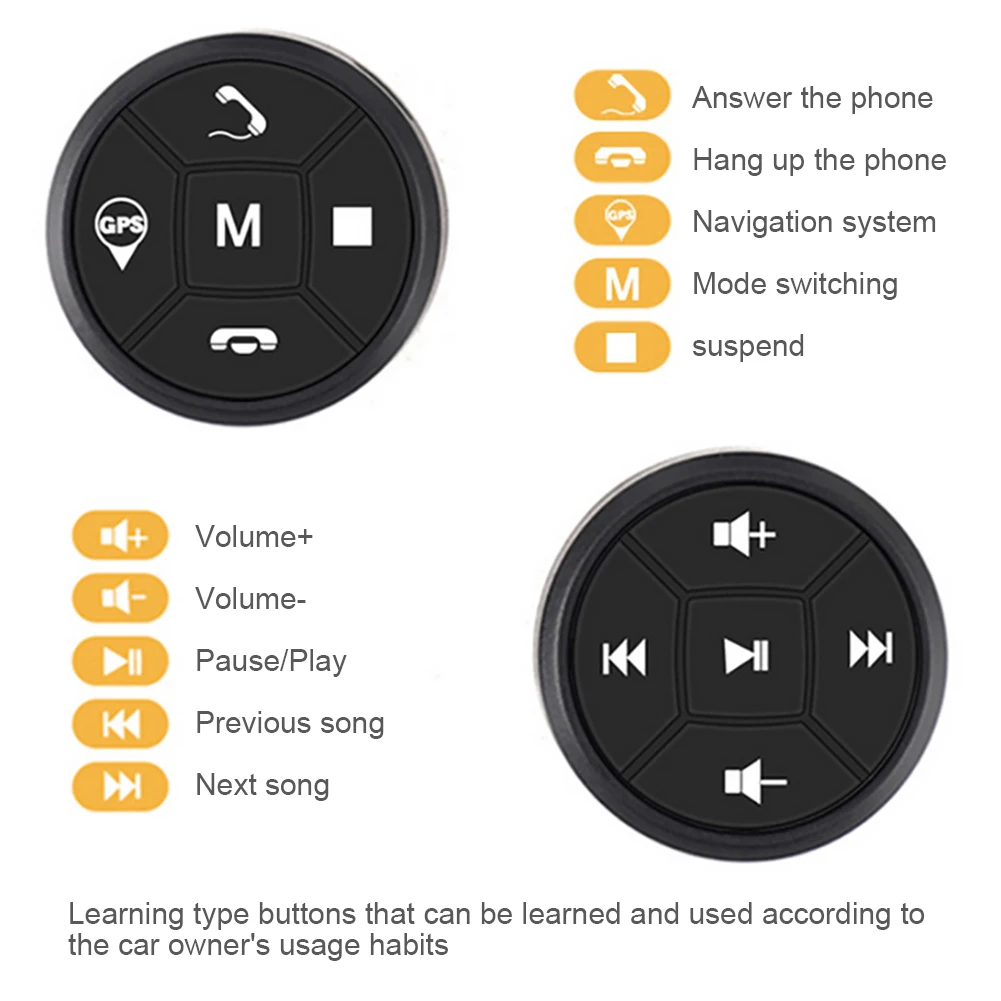 Wireless Car Steering Wheel Controller with Blue Backlight Car DVD Navigation Control Button 150mAh for Android DVD Player
