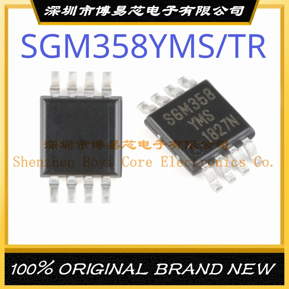 SGM358YMS/TR MSOP-8 Original Authentic Rail-To-Rail CMOS Operational Amplifier Chip new original 5cs abtj cat5140zi 50 gt3 msop 8 digital potentiometer chip ic integrated circuit good quality