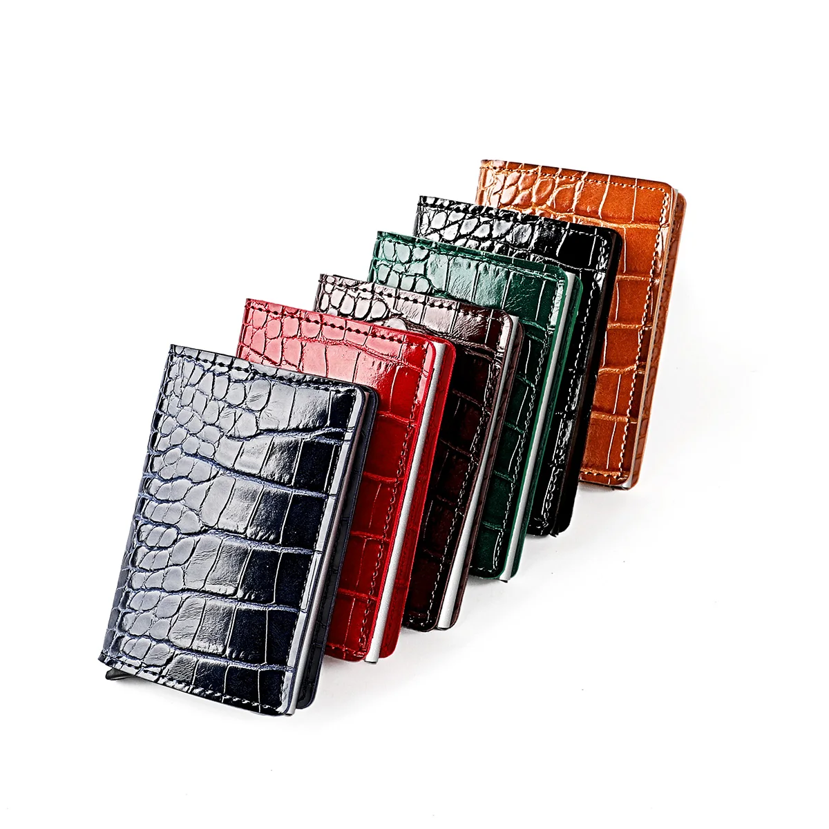 

New Credit Card Holder Men Woman PU Leather Wallet Money Clips RFID Vintage Aluminium Case Card Holder Coin Wallet