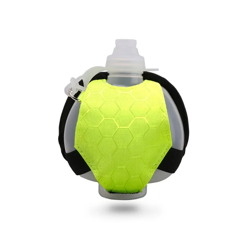 1pc 200ml Outdoor Sports Wrist Water Bottle Folding Mini Adjustable Reflect Light Run Light Silicone Rubber Portable For Cycling 4
