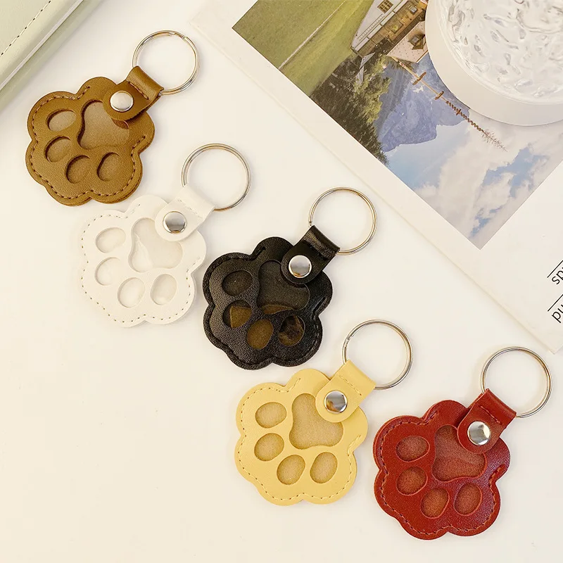 thumbnail image 2 of HiyyFloy Pet Hair Storage Bag 3pcs Leather Cat Paw Keychain Portable Pet Hair Memorial Keepsake Keychain Keyring For Pet Commemorative 2 of 9