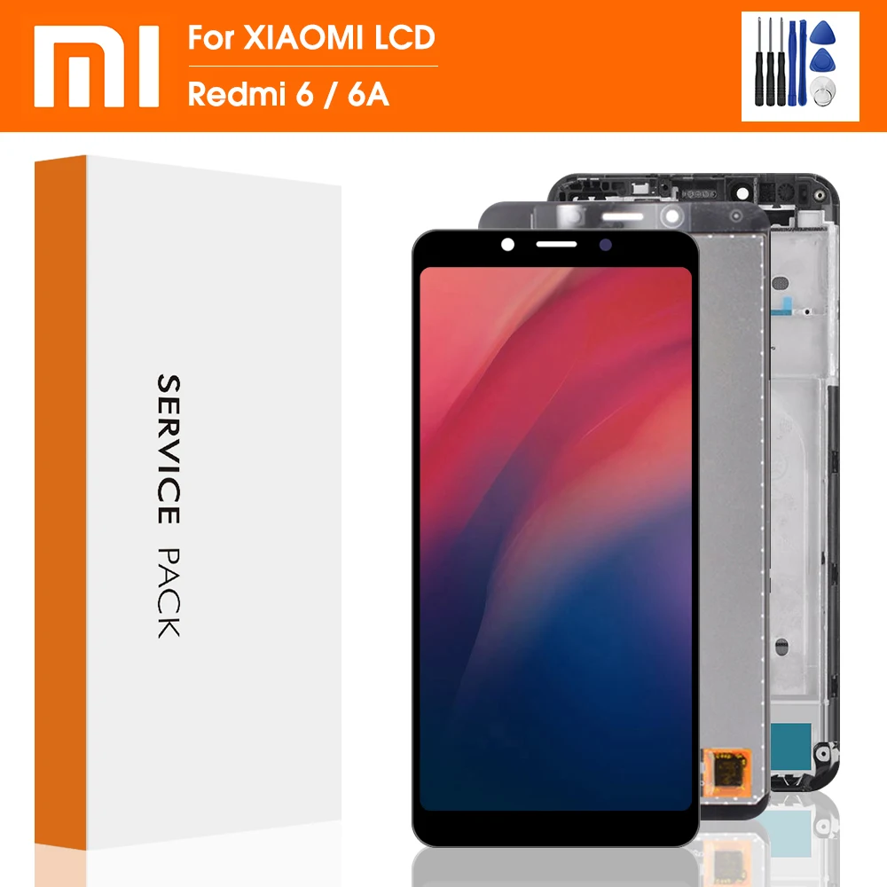 

ЖК-дисплей 5,45 "для Xiaomi Redmi 6 с сенсорным экраном и дигитайзером в сборе, запасные части для Redmi 6A, экран с рамкой, оригинал