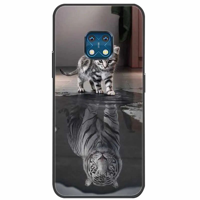 Soft Silicone Landscape Tiger TPU Back Cover with Cute Cartoon Design
