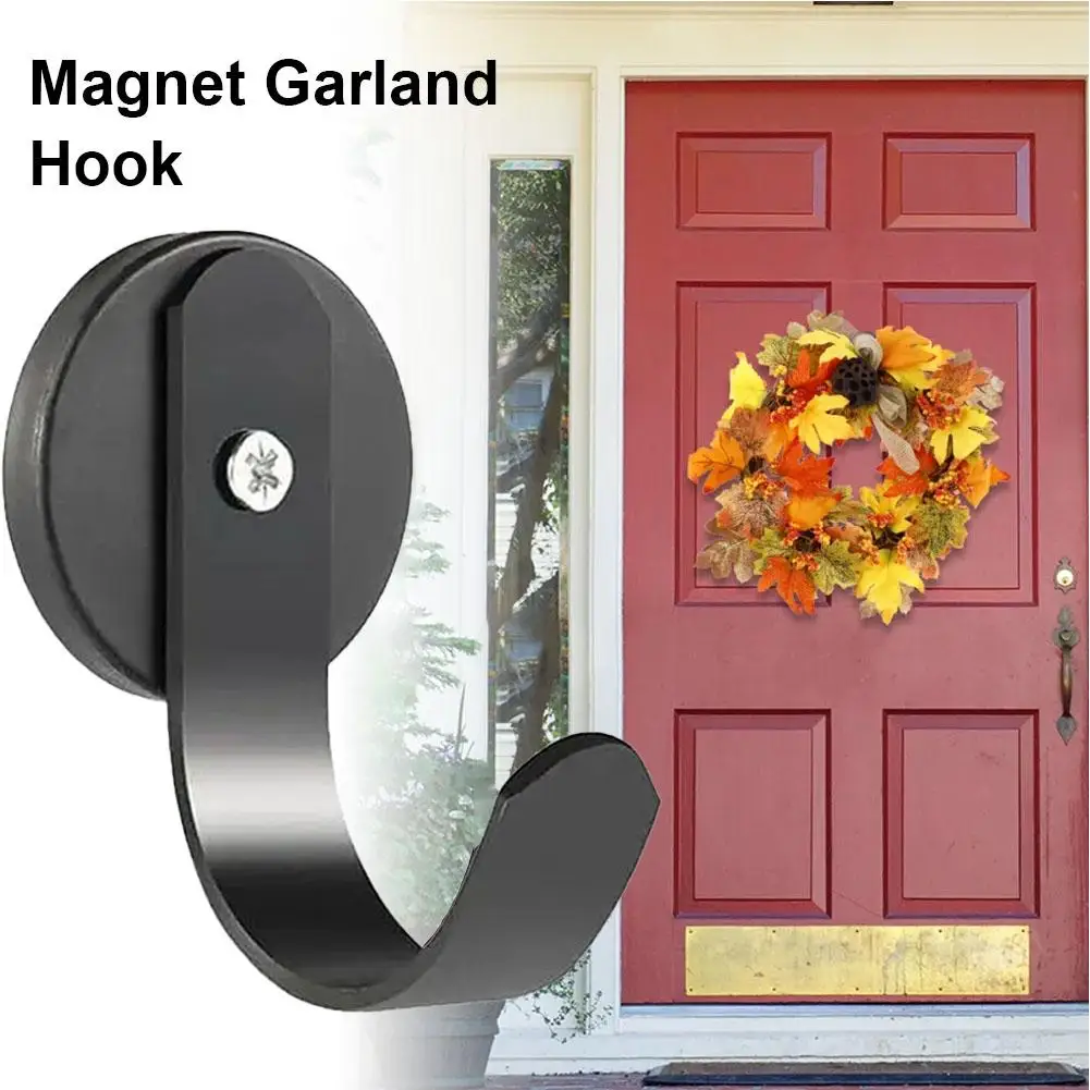 Description Picture 5 of item1.6 Inch Wreath Hook Magnetic Wreath Hanger Scratch Free Wreath Holder Hook Heavy Duty Wreath Hanger Door Hook Wreaths Party