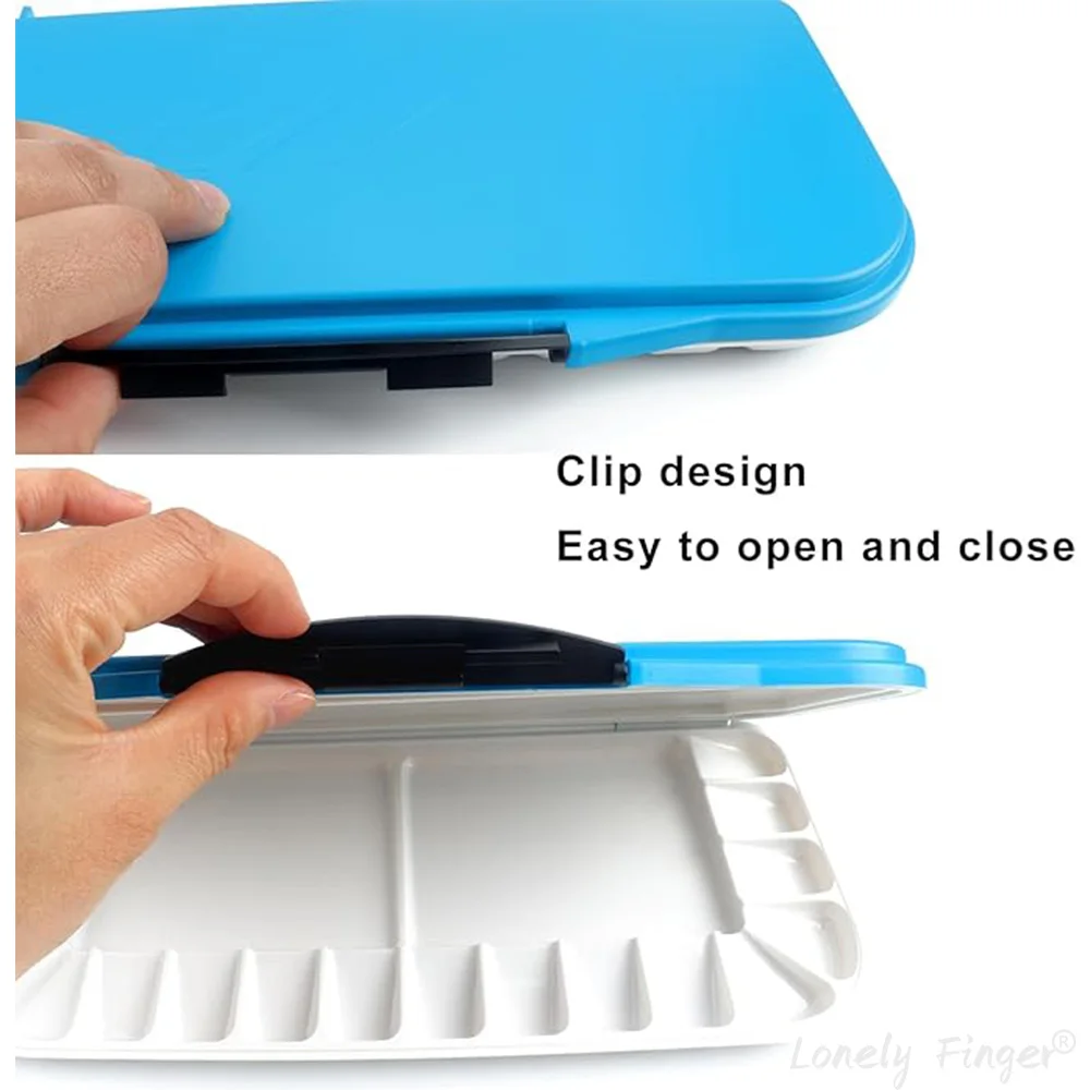 18 웰 수채화 물감 팔레트, 프리미엄 보습 접이식 여행 휴대용 접이식 페인트 팔레트 상자