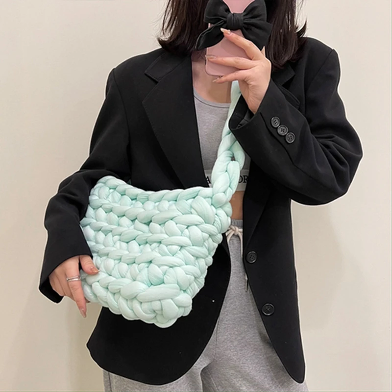 

Rope Woven Crochet Tote Handbags Women's Wallet Purse Casual Large Capacity Tote Handmade Tote Bag Female Bags Dropshipping