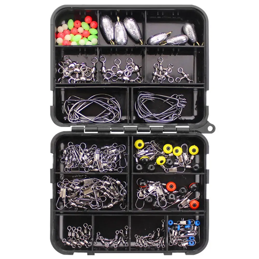 Sinker Weights Snaps Jig Hook Sinker Swivels Hooks Tackle Fishing Tool Fishing  Tackle Boxes 160pcs Kit - AliExpress