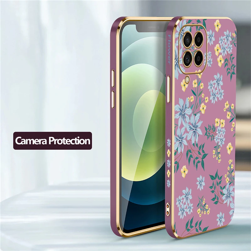 Luxury Plating Soft Silicone Floral Phone Case