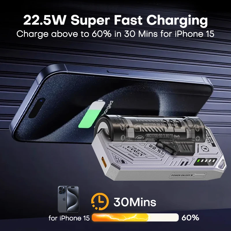 Tuodes Power Bank 20000mAh Replaceable Battery Fast