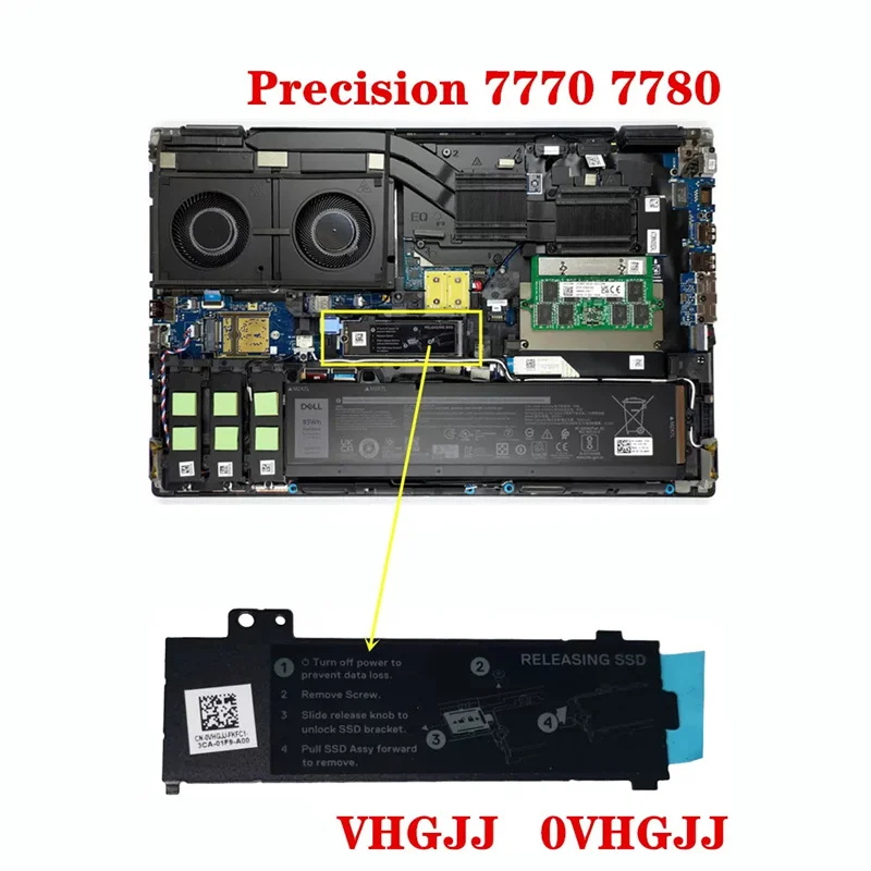 New Genuine Laptop M.2 SSD Heatsink Plate Bracket for Dell