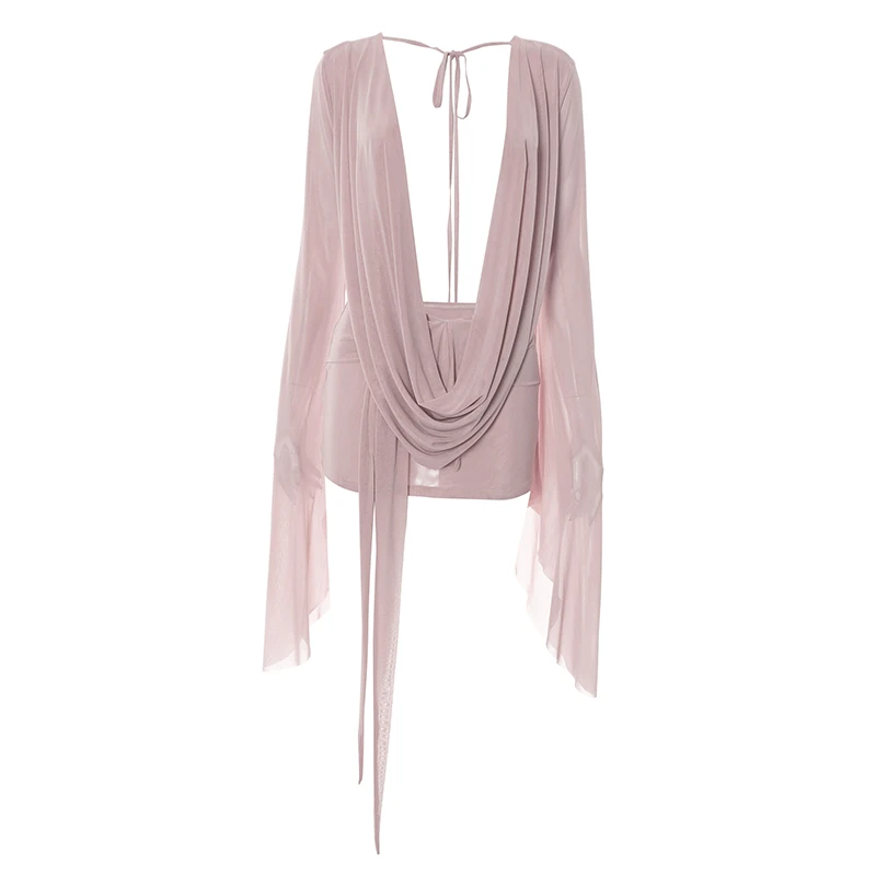 détail robe mini moulante manches longues