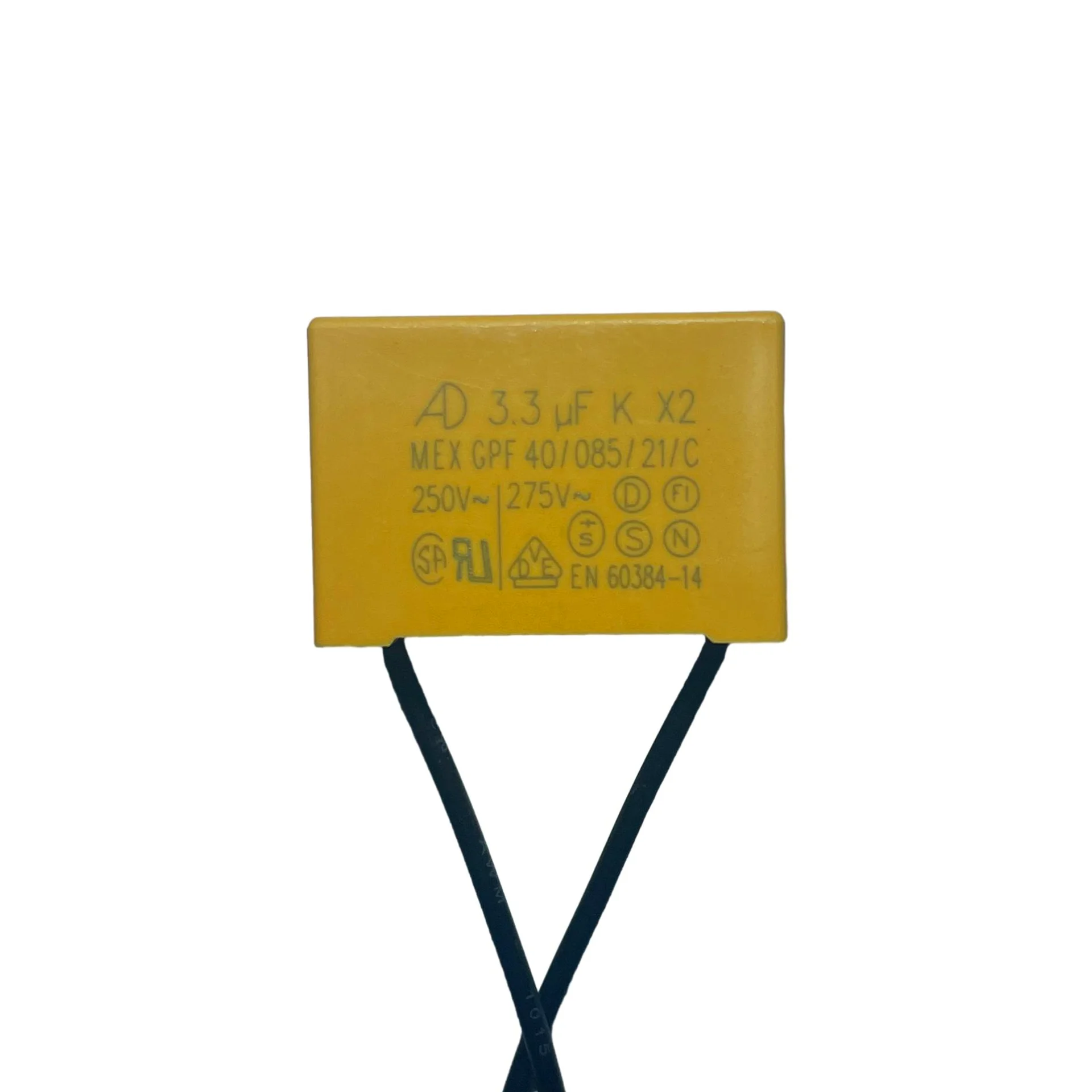 AD K X2 Safety capacitance Tape line 1uF 2.2uF 3.3uF 4.7uF 250V-275V Housing Flexible wire safety capacitor safety capacitor