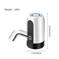 מתקן מים נייד טעינת USB משאבה חשמלית לבקבוק 5 ליטר עם צינור הארכה כלים חבית 1